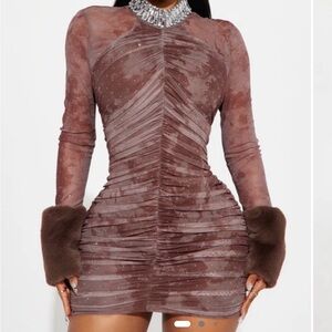 Fashion Nova Brown Mini Dress